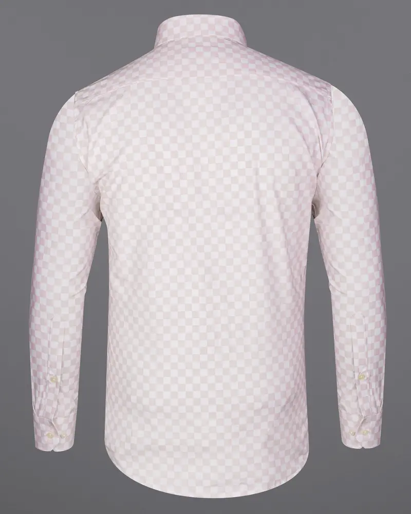 Timberwolf White And Carousel Peach Checked Premium Cotton Shirt 6