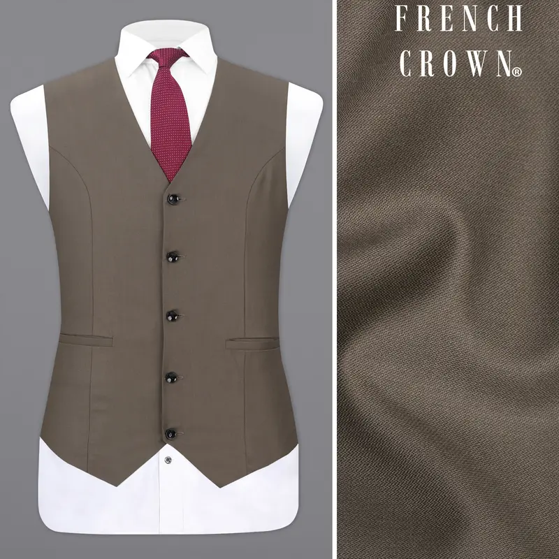 Tobacco Brown Designer Waistcoat 1