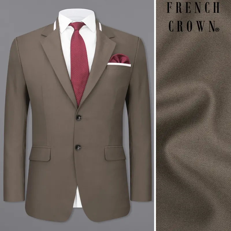 Tobacco Brown Single Breasted Designer Blazer 1