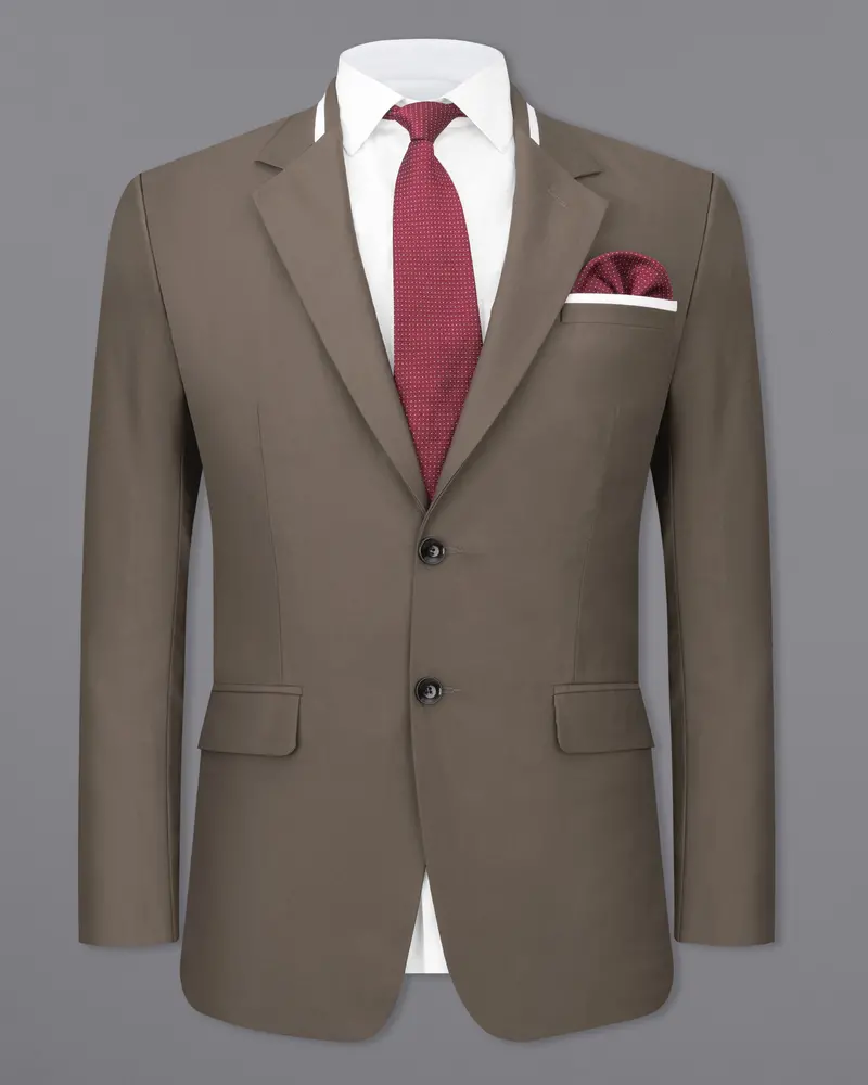 Tobacco Brown Single Breasted Designer Blazer 2