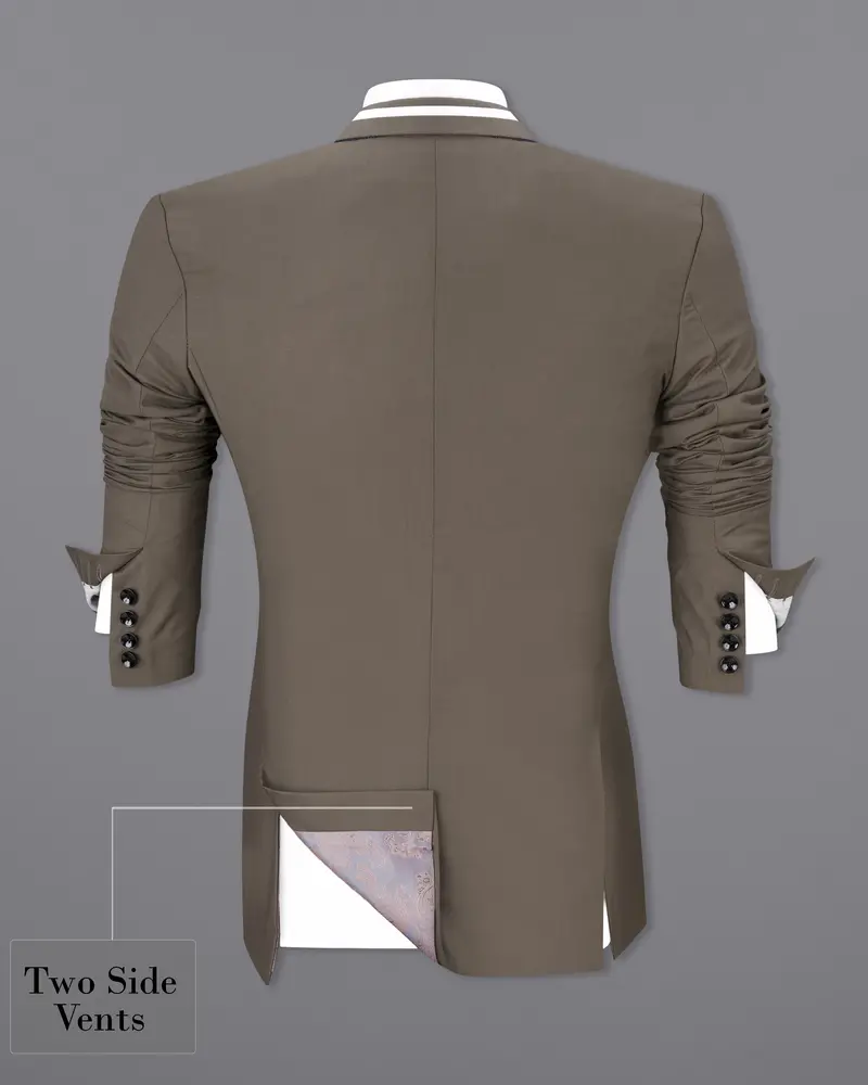 Tobacco Brown Single Breasted Designer Blazer 8