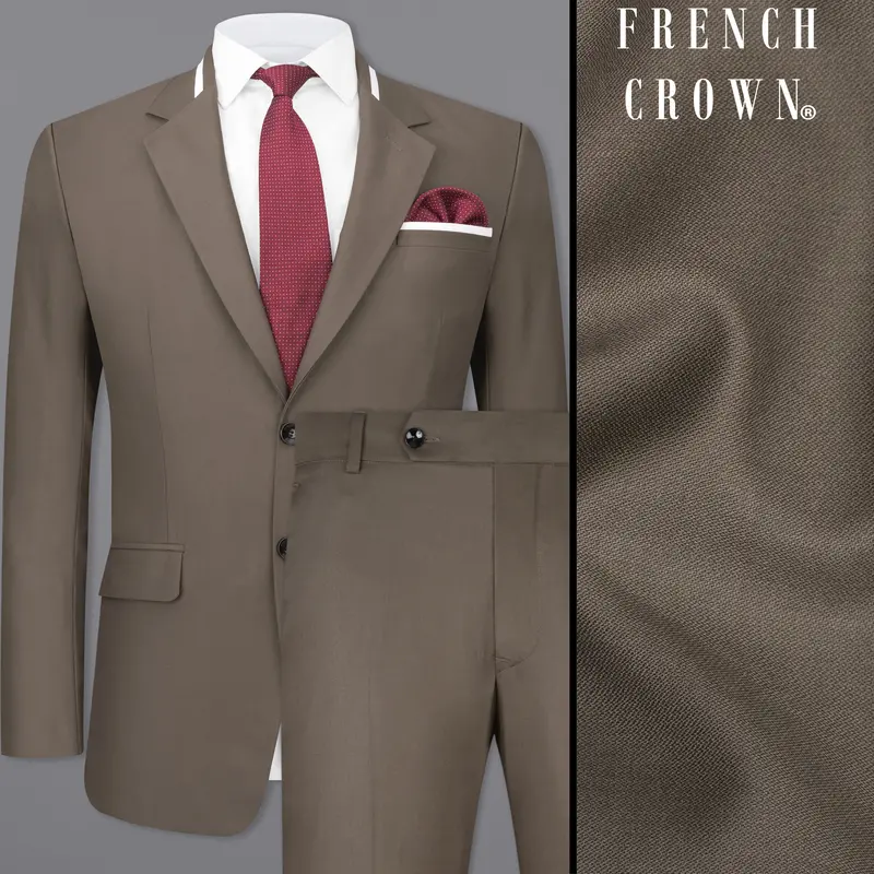 Tobacco Brown Single Breasted Designer Suit 1