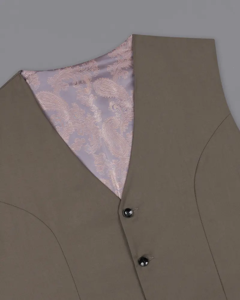 Tobacco Brown Single Breasted Designer Suit 16