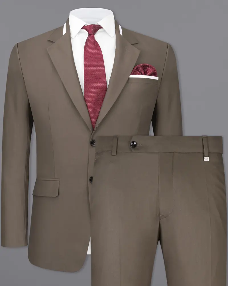 Tobacco Brown Single Breasted Designer Suit 2