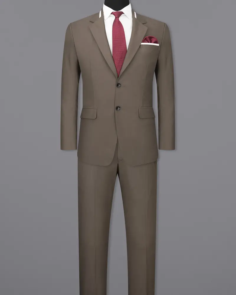 Tobacco Brown Single Breasted Designer Suit 4