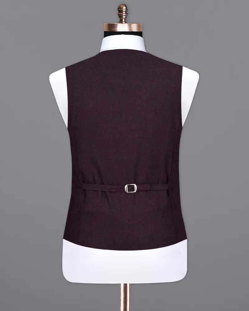 Toledo Wine Pure Wool Textured Waistcoat 6