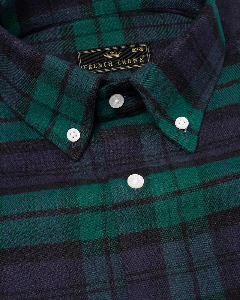 Tolopea With Aqua Deep Green Flannel Shirt 1