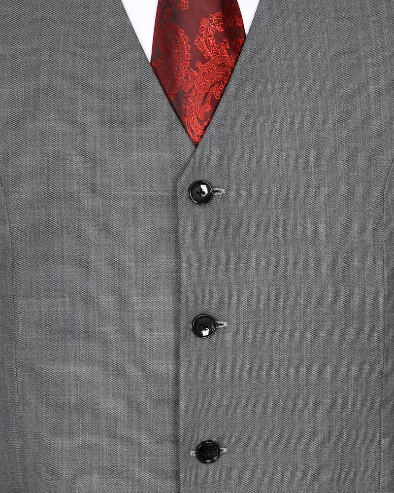 Topaz Grey Wool Blend Waistcoat 5