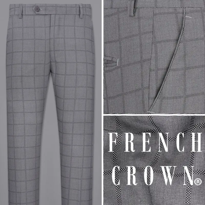 Topaz Silver Checked Pant 1