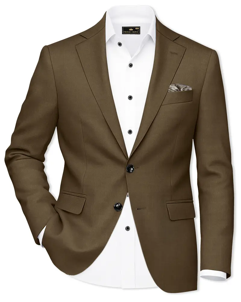 Tortilla Brown Wool Rich Single Breasted Blazer 1