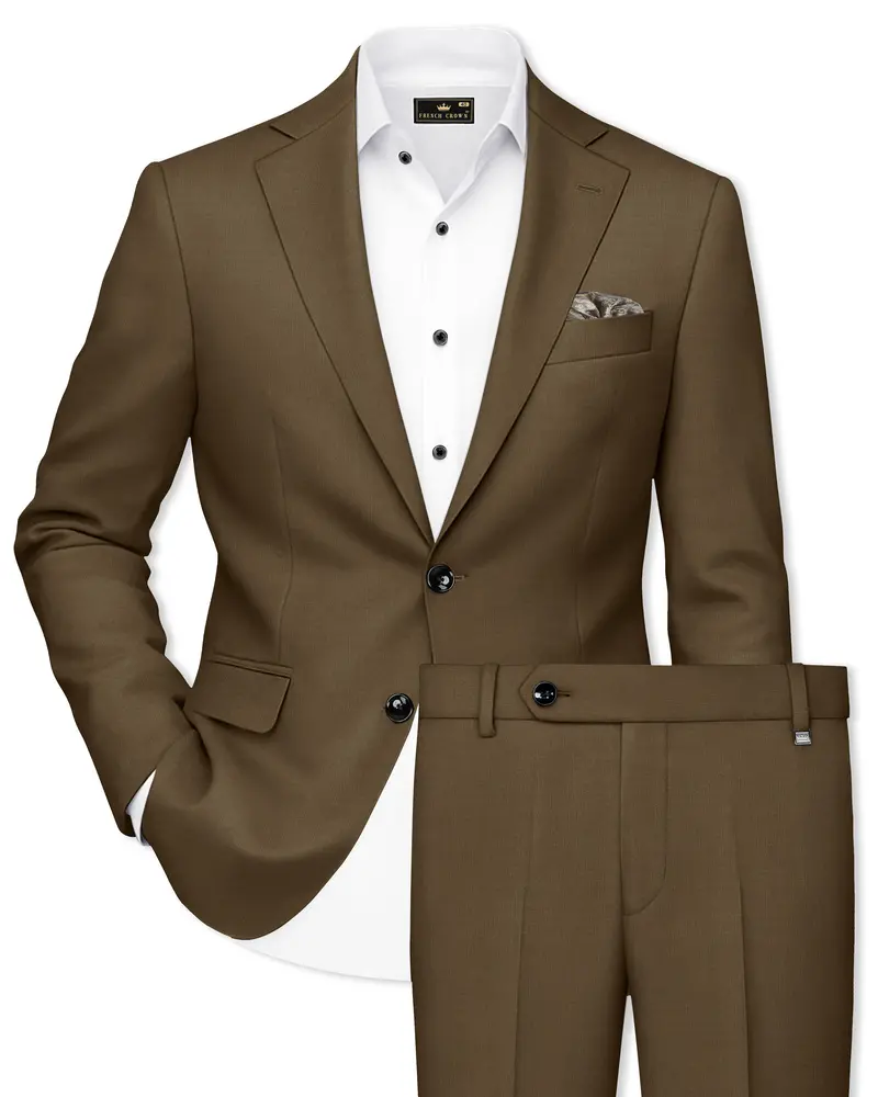 Tortilla Brown Wool Rich Single Breasted Suit 1