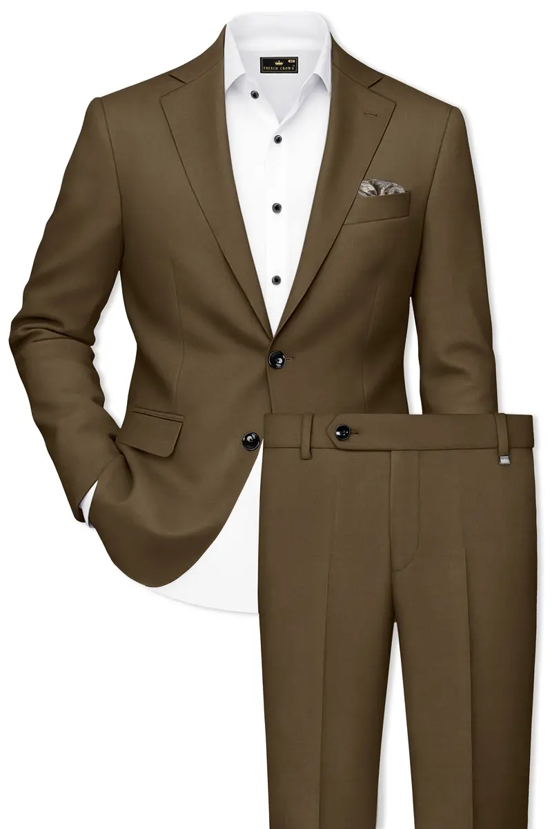 Tortilla Brown Wool Rich Single Breasted Suit 2