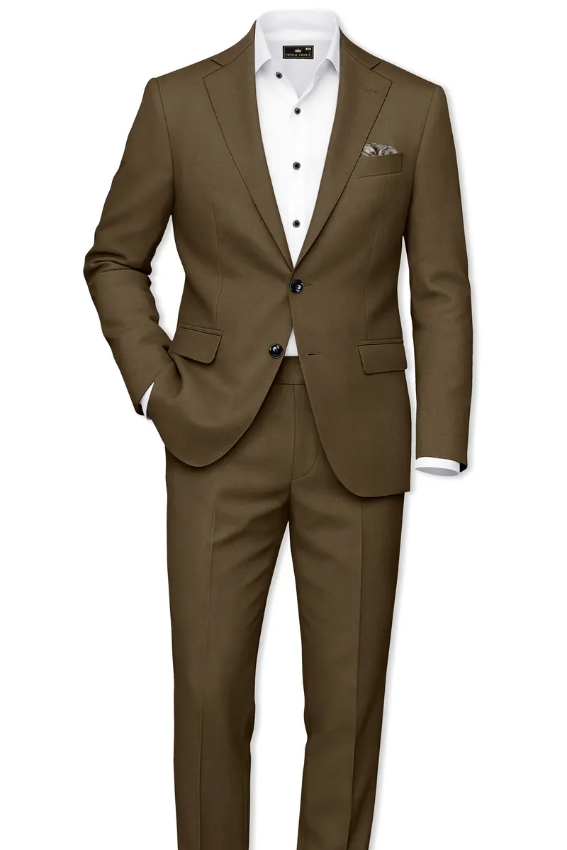 Tortilla Brown Wool Rich Single Breasted Suit 4
