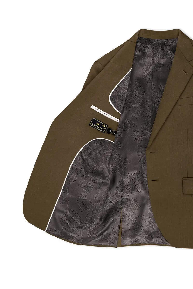 Tortilla Brown Wool Rich Single Breasted Suit 6