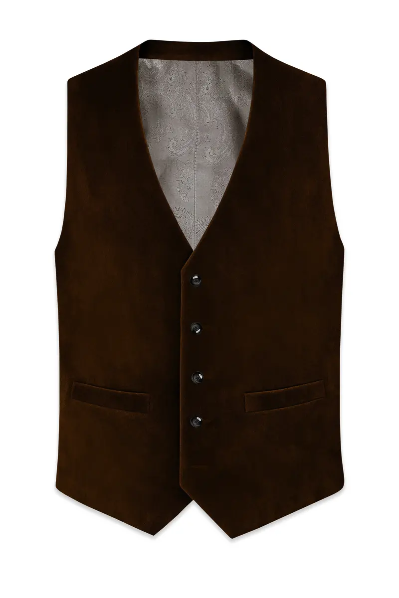 Torvex-Creole Brown Velvet Waistcoat 2