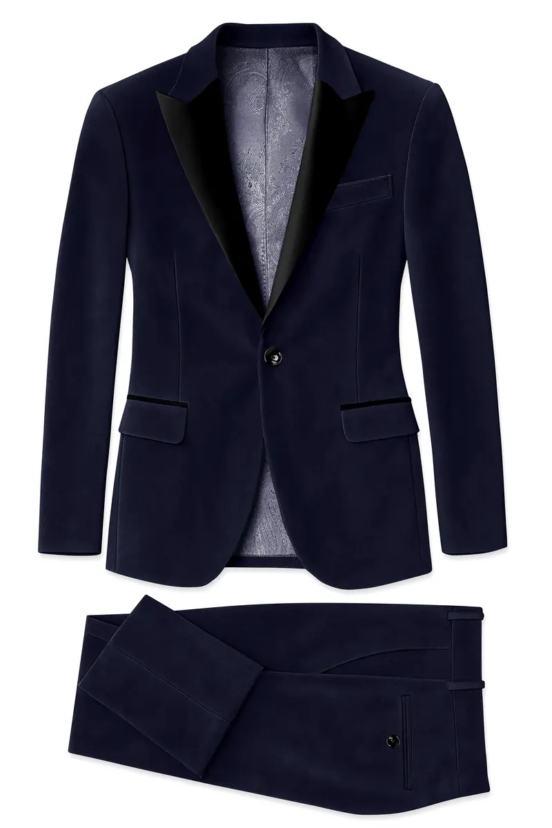 Torvian-Vulcan Purple Velvet Peak Lapel Tuxedo Suit 11