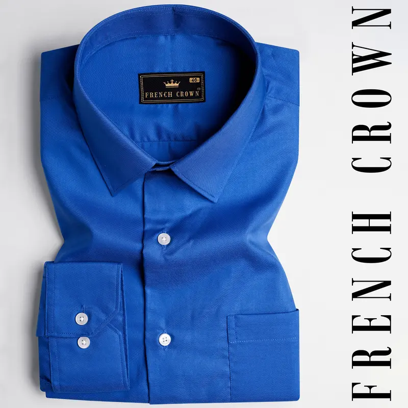 Tory Blue Twill Premium Cotton Shirt 1