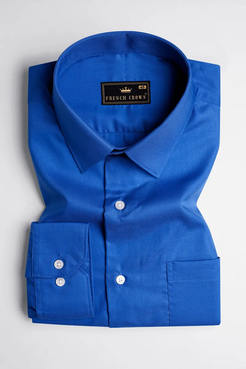 Tory Blue Twill Premium Cotton Shirt 4