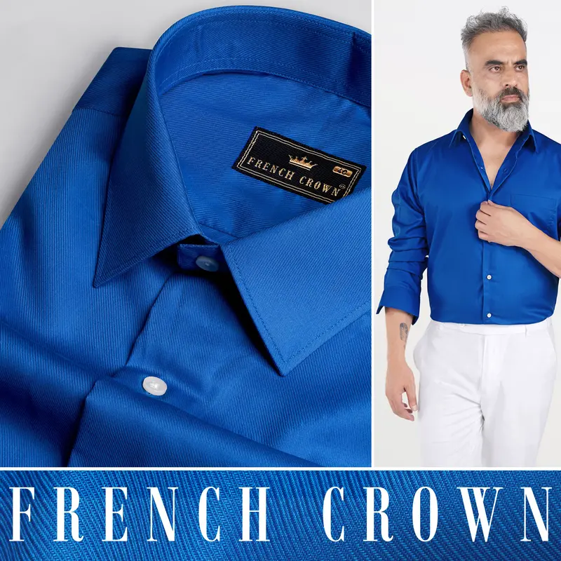 Tory Blue Twill Premium Cotton Shirt 5