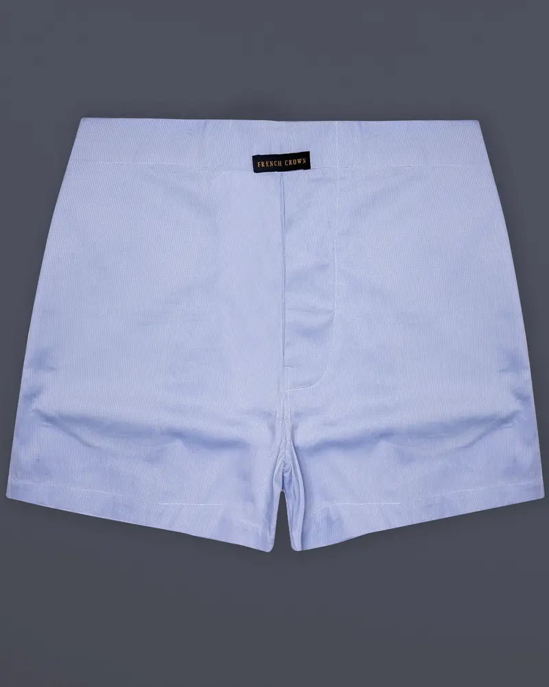 Tranquil-Wistful Blue Dobby Textured Premium Giza Cotton Boxer 1