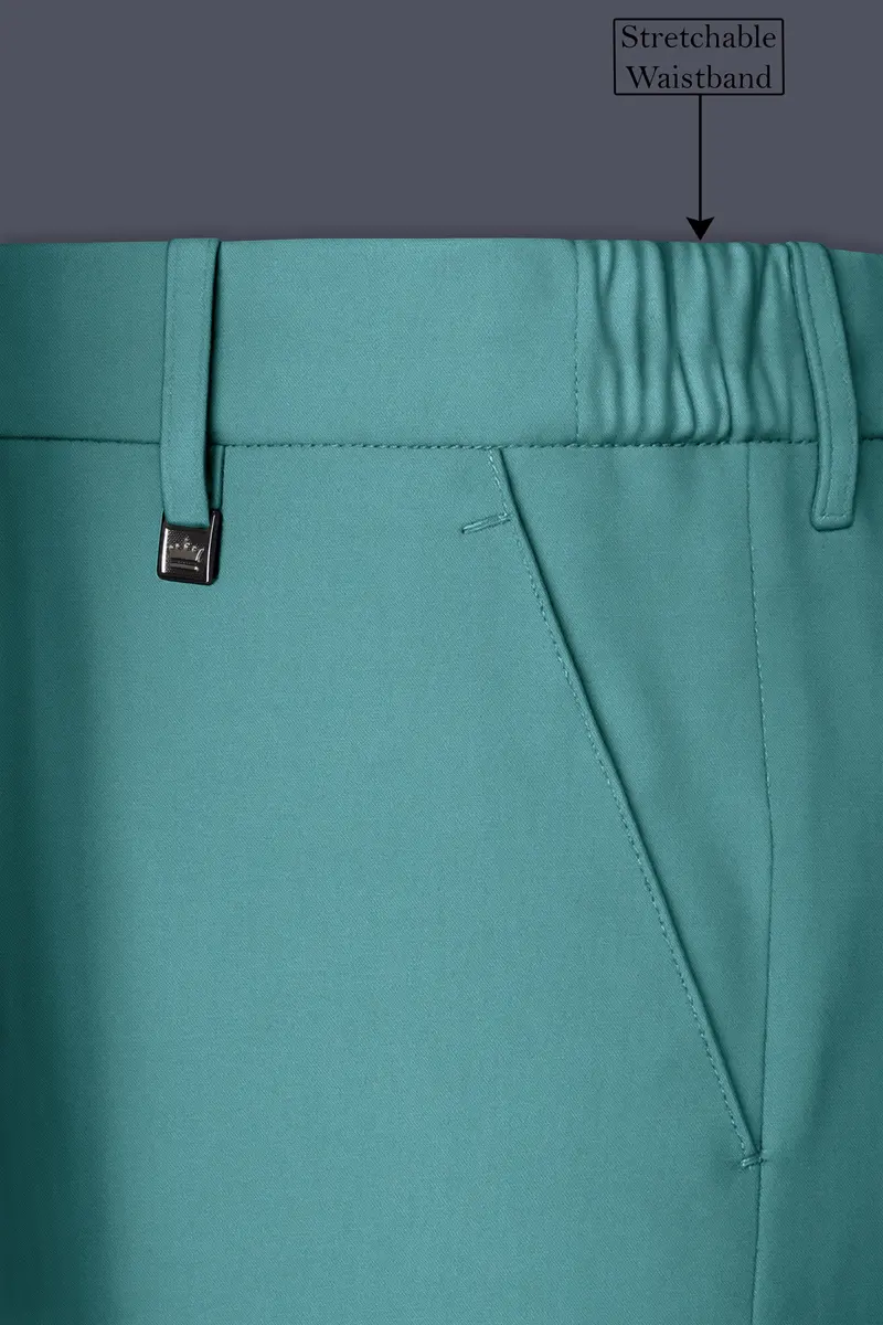 Travirid-Gothic Green Wool Rich Bandhgala Slight Stretch Suit 14