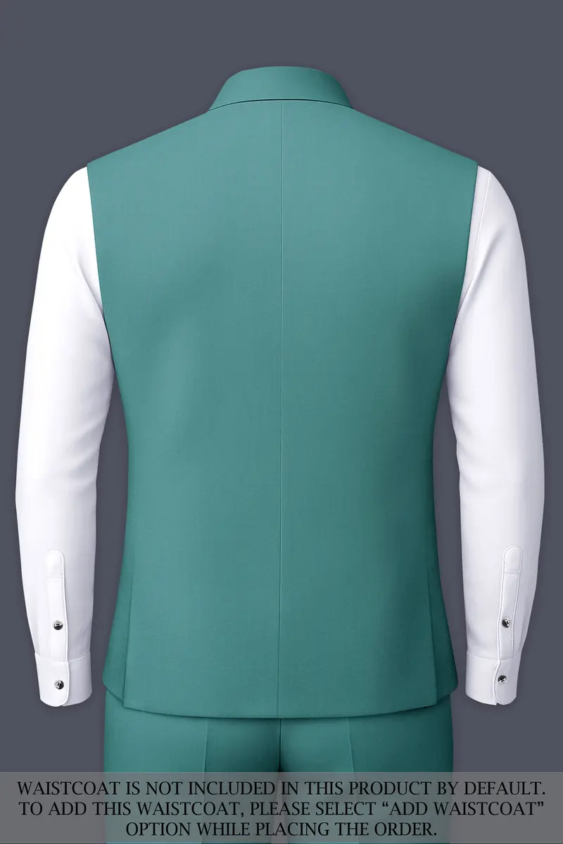 Travirid-Gothic Green Wool Rich Bandhgala Slight Stretch Suit 16