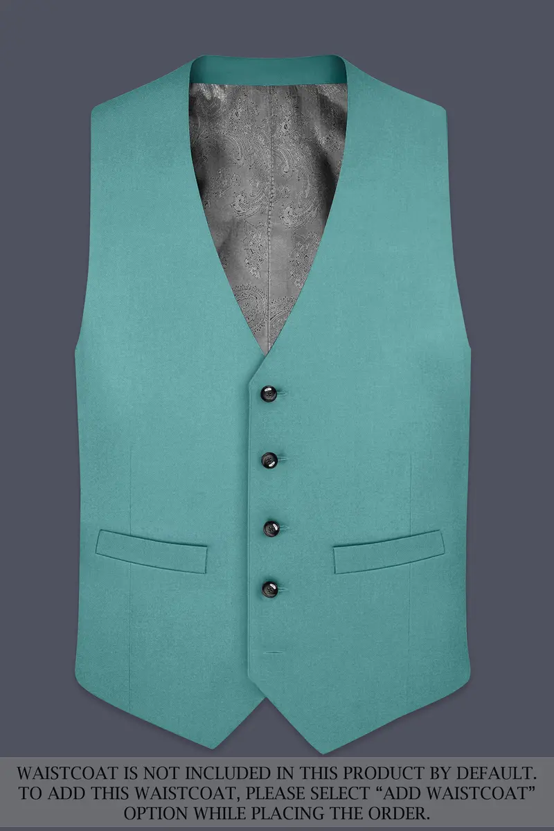 Travirid-Gothic Green Wool Rich Double Breasted Slight Stretch Suit 16