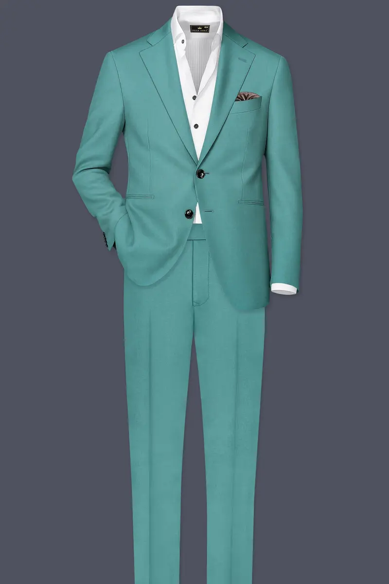 Travirid-Gothic Green Wool Rich Single Breasted Slight Stretch Blazer 9