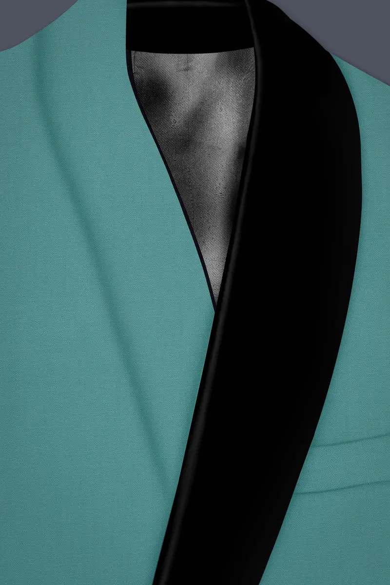Travirid-Gothic Green Wool Rich Tuxedo Slight Stretch Suit 5