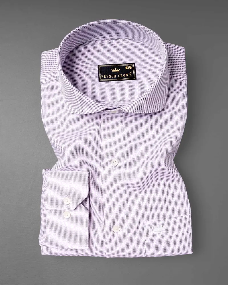 Trendy Pink And White Dobby Textured Premium Giza Cotton Shirt 3