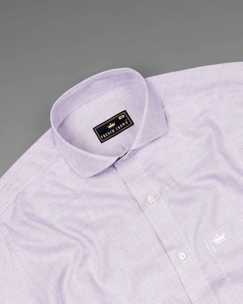 Trendy Pink And White Dobby Textured Premium Giza Cotton Shirt 4