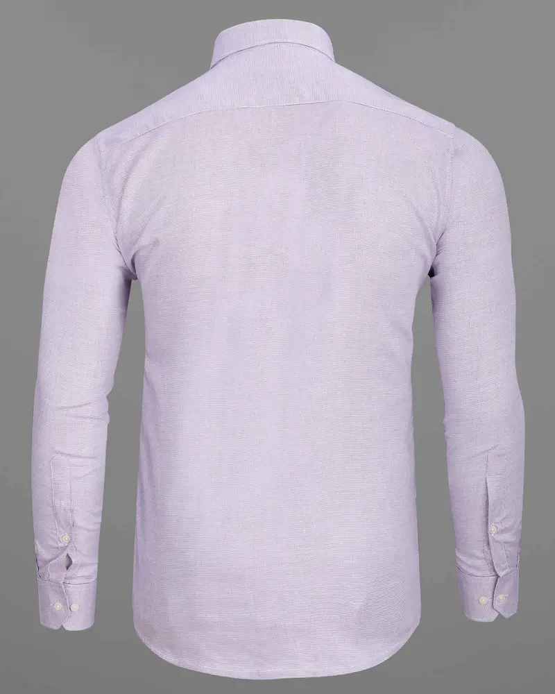 Trendy Pink And White Dobby Textured Premium Giza Cotton Shirt 6