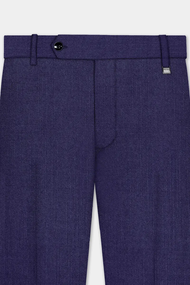 Triton-Martinique Blue Solid Wool Rich Double Breasted Slight Stretch Suit 12