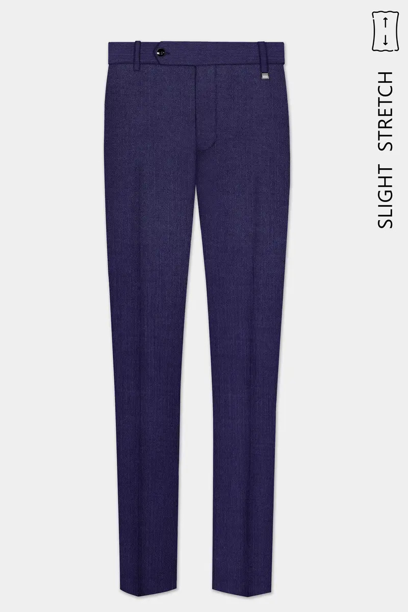 Triton-Martinique Blue Solid Wool Rich Double Breasted Slight Stretch Suit 13
