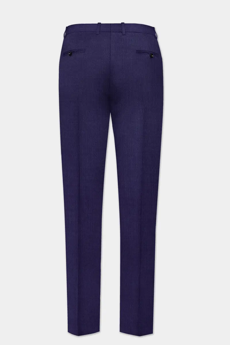 Triton-Martinique Blue Solid Wool Rich Double Breasted Slight Stretch Suit 14