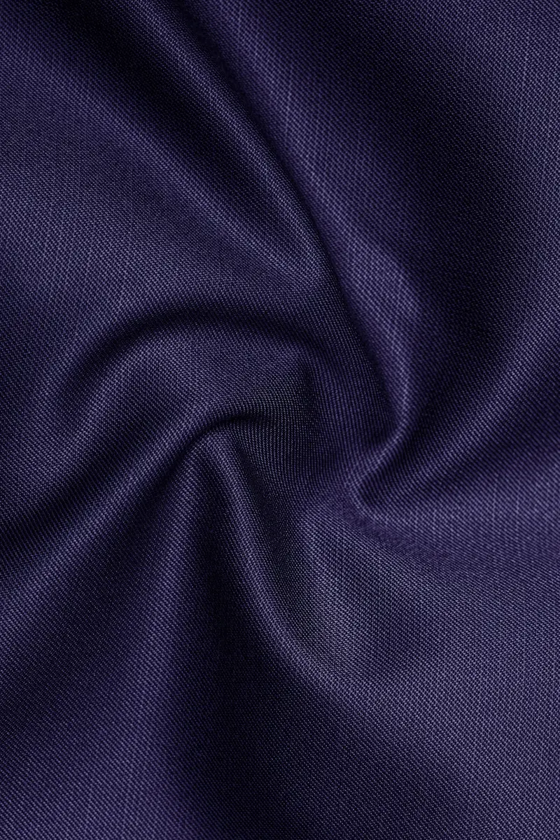 Triton-Martinique Blue Solid Wool Rich Single Breasted Slight Stretch Suit 3