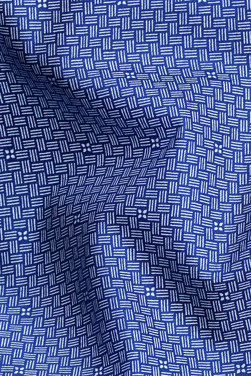 Tropaz Blue Textured Poplin Giza Cotton Lounge Pant 3