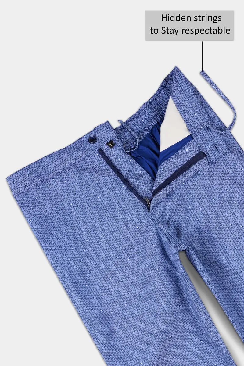 Tropaz Blue Textured Poplin Giza Cotton Lounge Pant 6
