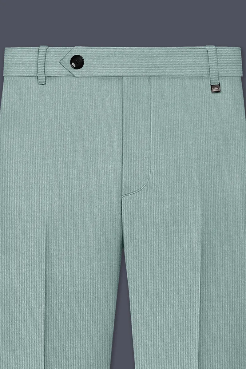 Tropic-Cadet Green Wool Rich Slight Stretch Double Breasted Suit 12