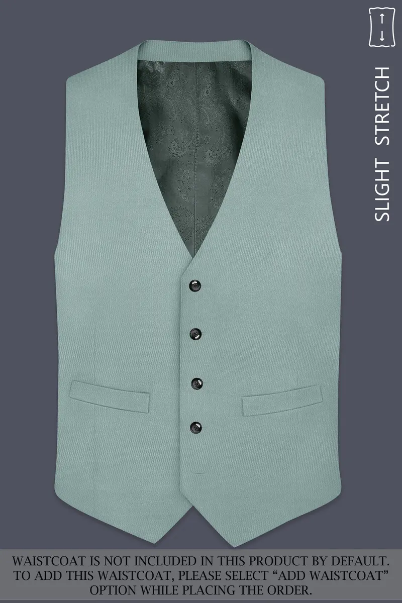 Tropic-Cadet Green Wool Rich Slight Stretch Double Breasted Suit 16