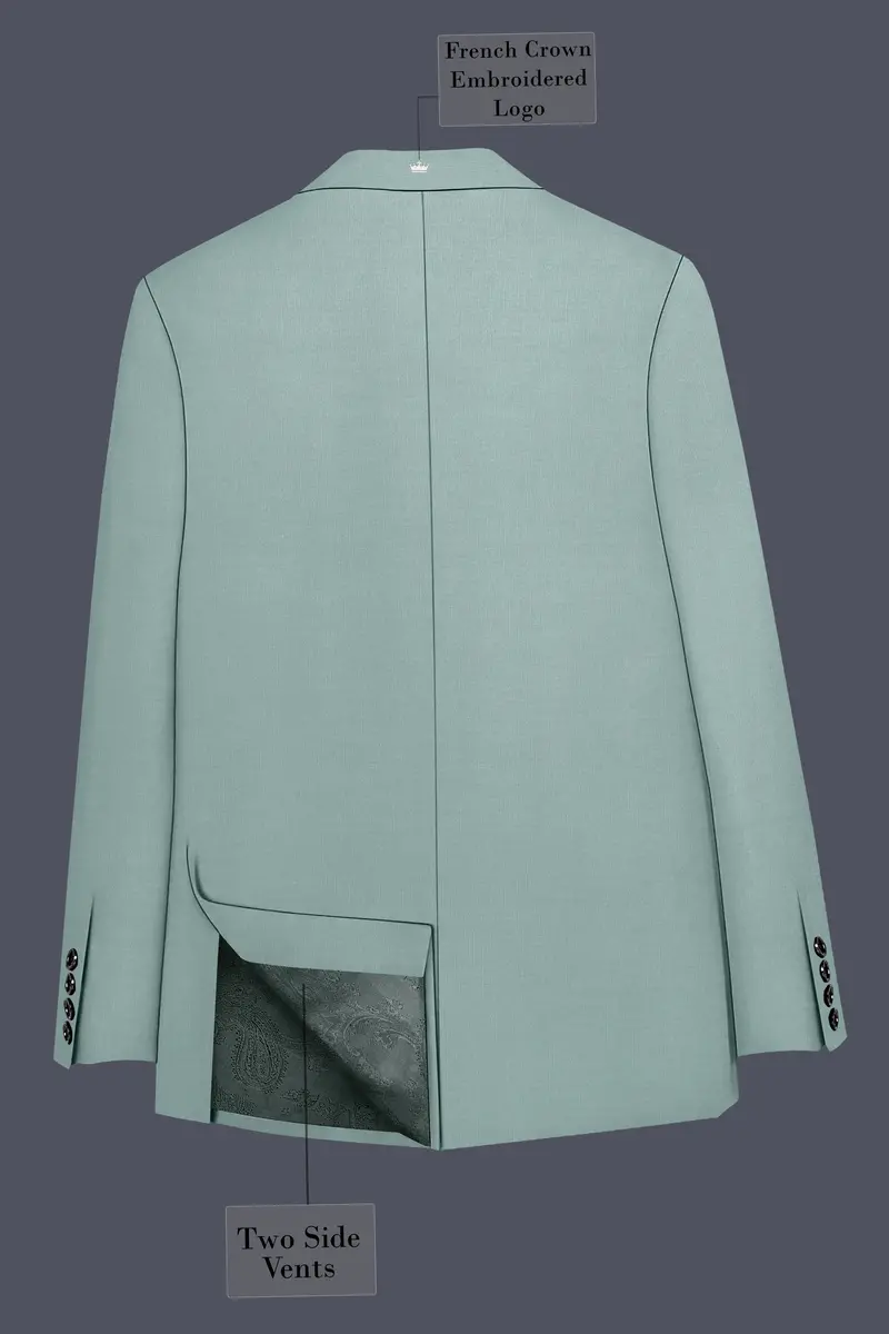 Tropic-Cadet Green Wool Rich Slight Stretch Single Breasted Blazer 9