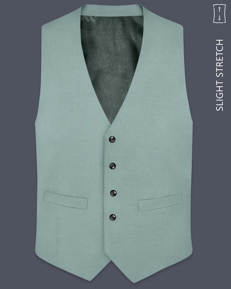 Tropic-Cadet Green Wool Rich Slight Stretch Waistcoat 1