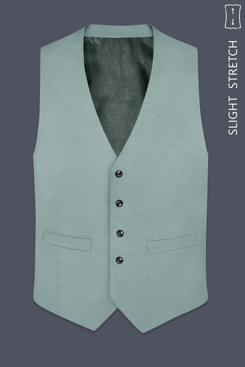 Tropic-Cadet Green Wool Rich Slight Stretch Waistcoat 2