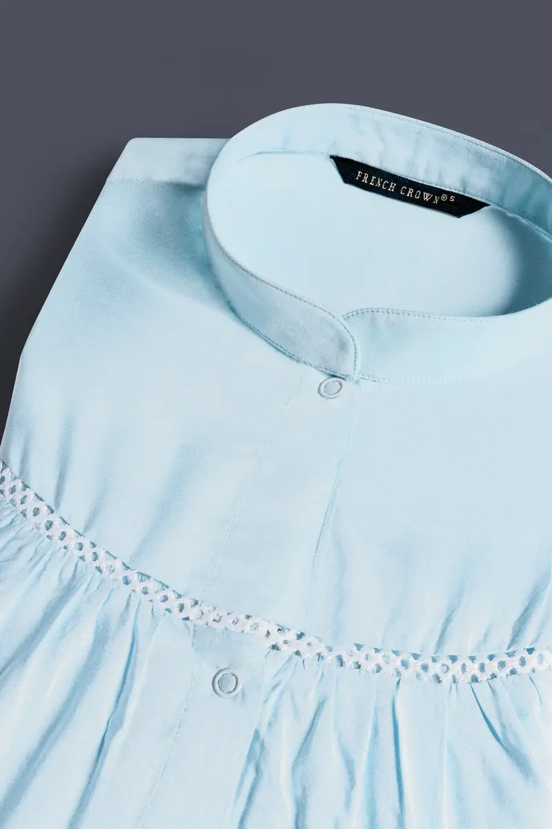 Tropical Blue Premium Cotton Designer Shirt 4