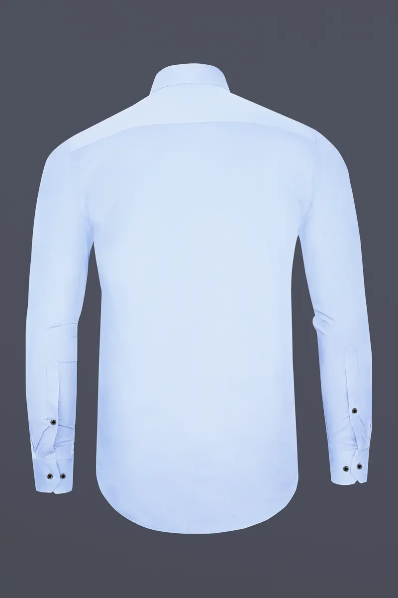 Tropical Blue Subtle Sheen Snake Pleated Super Soft Premium Cotton Tuxedo Shirt 7