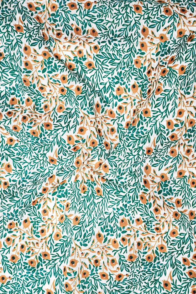Tropical Breeze-Cyan Green With Ditsy Printed Lightweight Premium Cotton Casual Shirt 3