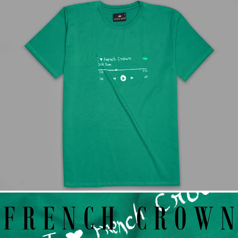 Tropical Green Hand Painted Premium Cotton T-Shirt 1