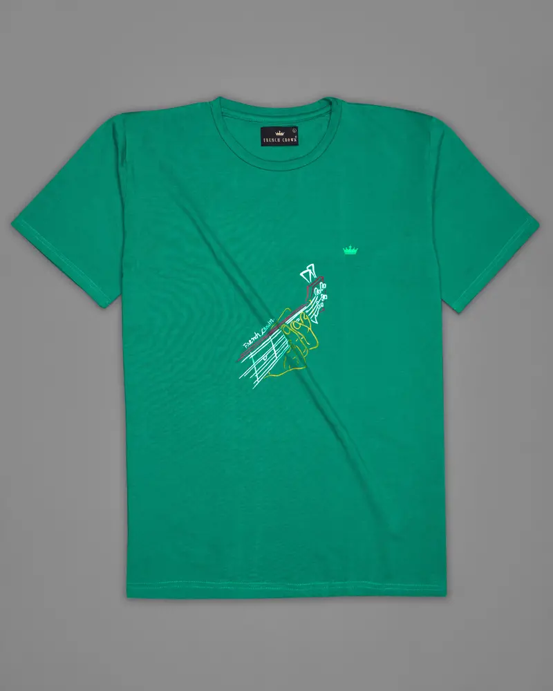 Tropical Green Hand Painted Premium Cotton T-Shirt 2