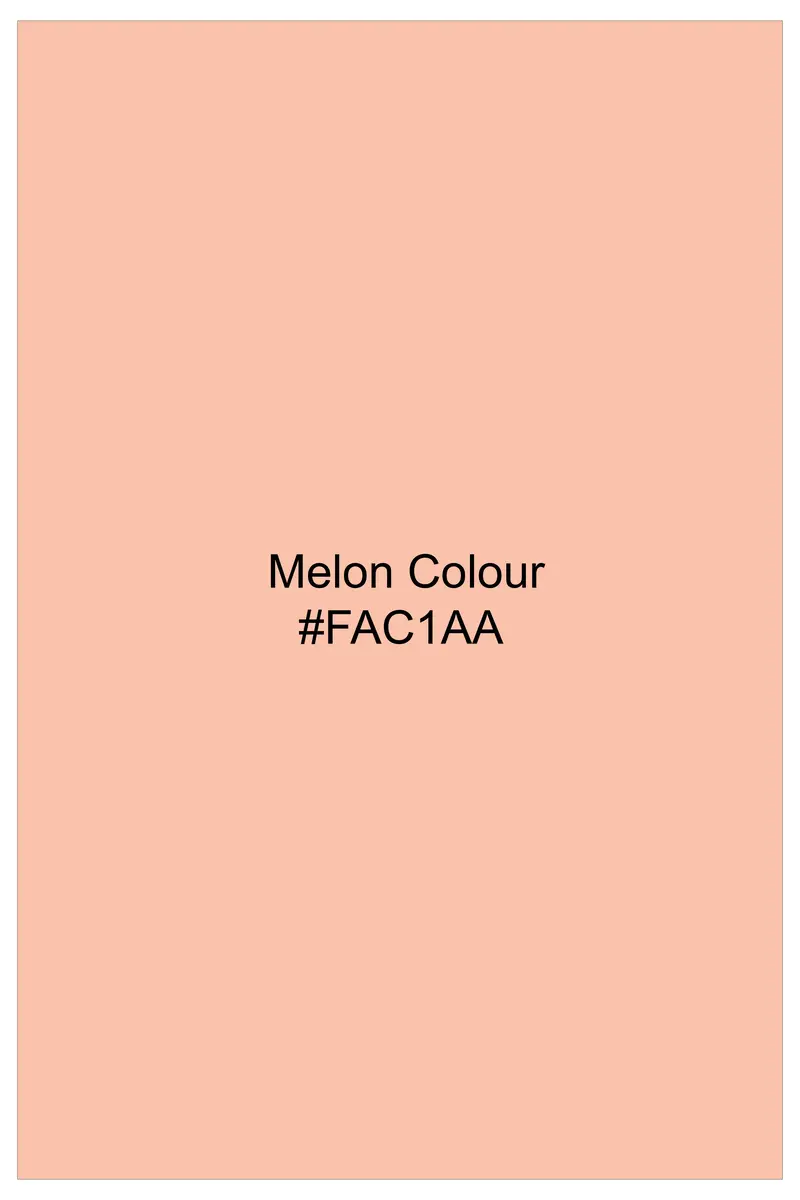 Tropical Harmony-Melon Peach Strawberry Butta Jacquard Textured Premium Cotton Dress Shirt 6