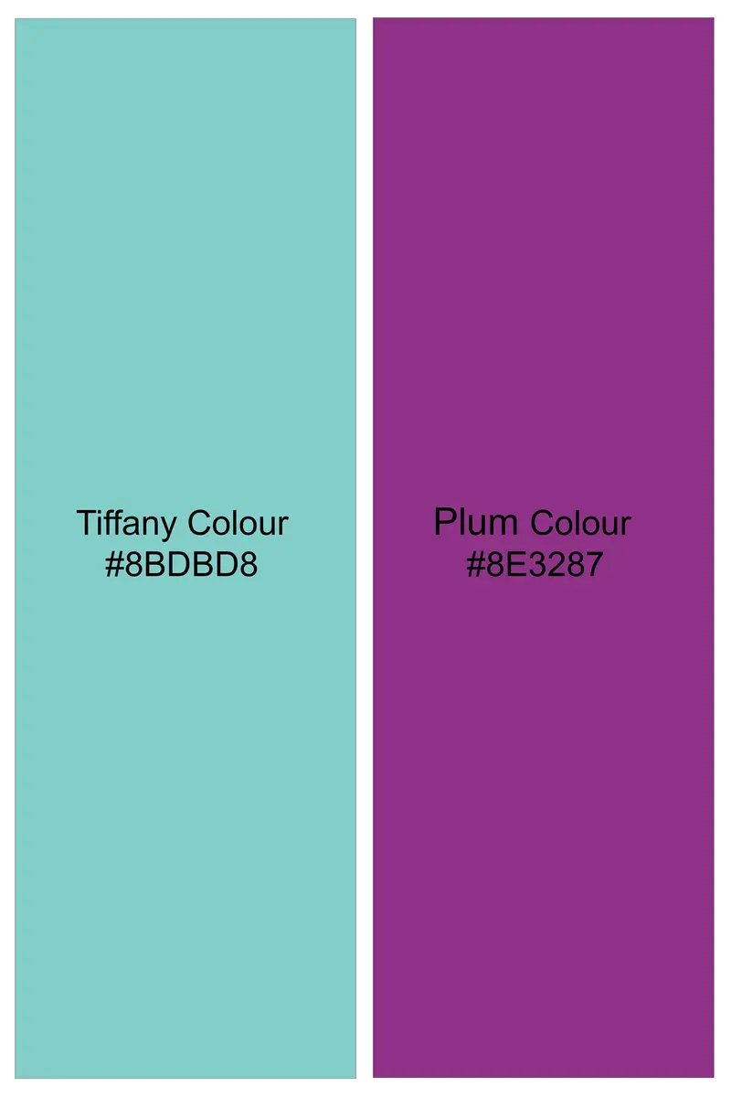 Tropivell-Tiffany Blue And Plum Pink Tropical Breeze Printed Luxurious Linen Casual Shirt 7